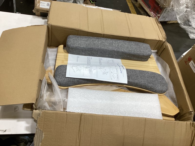 Condition photo showing As Is for Amazer Standing Desk Converter, 22 inch Bamboo Small Sit Stand Up Desk Riser with Lap Desk Computer Desktop Desk Converter for Monitor and Laptop with Keyboard Tray Natural