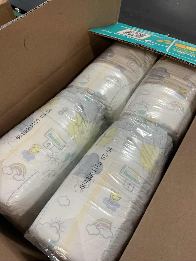 Condition photo showing New/Like New for pampers swaddlers diapers, size 4 (15-34 lbs), 120 count, absorbent, keeps baby dry and comfortable, skin safe disposable baby diaper (packaging may vary) size 4 120