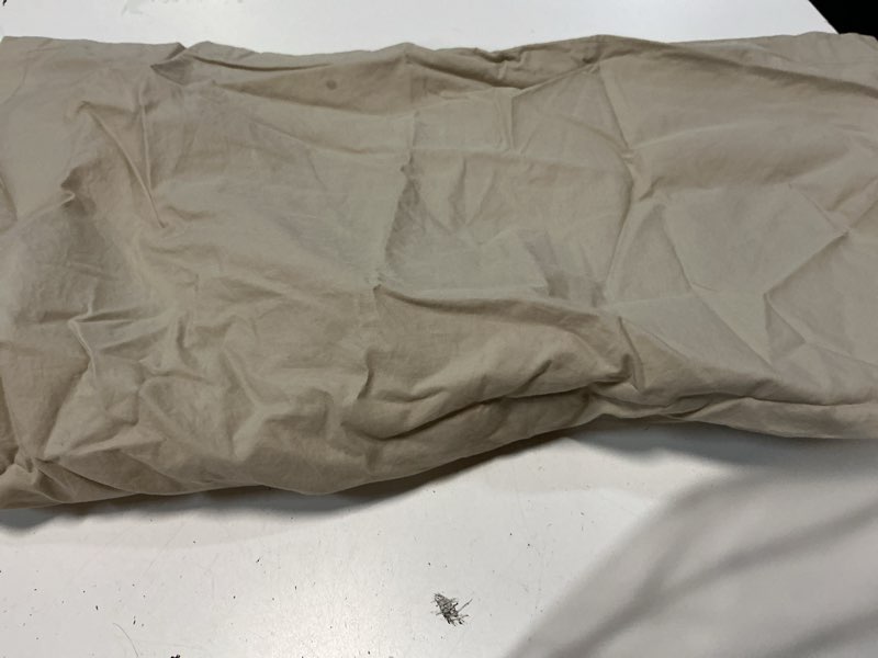 Condition photo showing As Is for organic crisp percale euro sham, euro, toffee