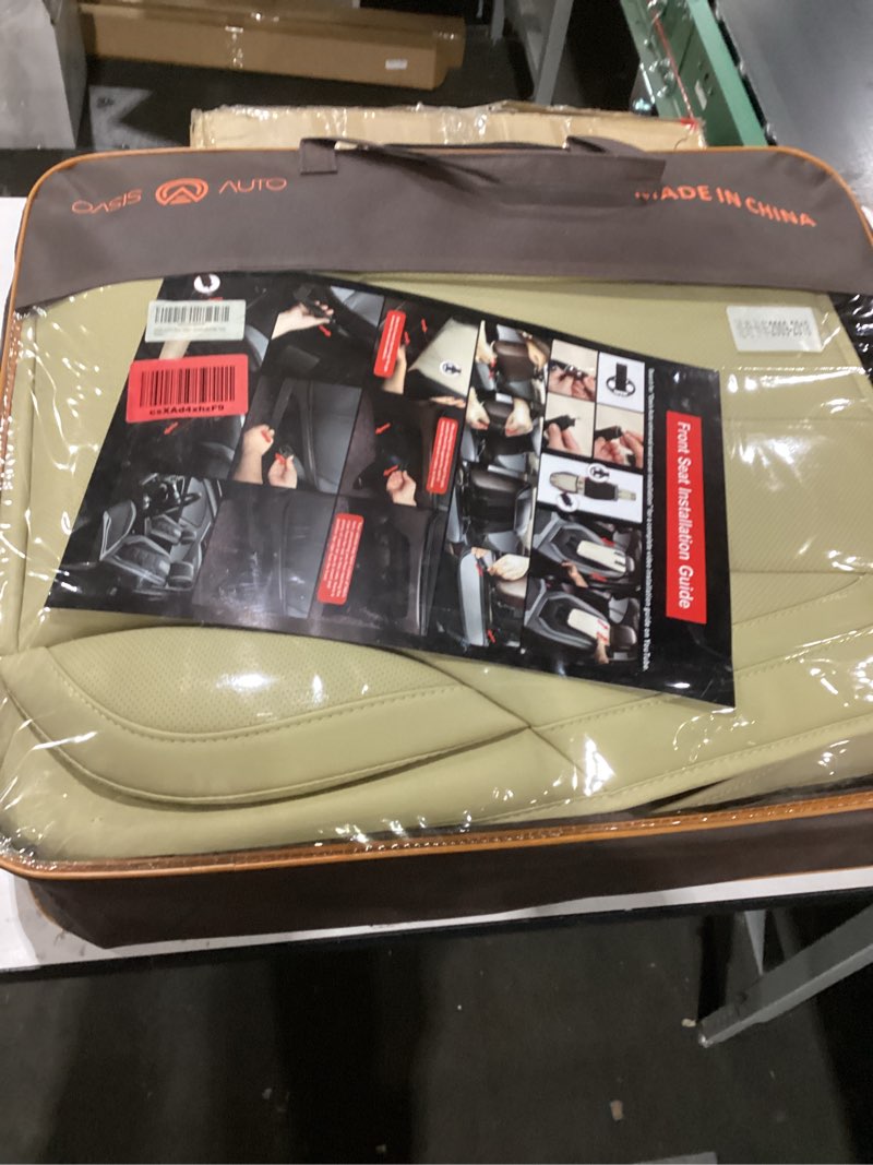 Condition photo showing New/Like New for OASIS AUTO Custom Fit Seat Covers for 2019-2025 Ram 1500 2500 3500 (Crew & Quad Cab), Full Set Premium Leatherette, Waterproof Truck Protectors (Tan, for Curved Rear Seat)