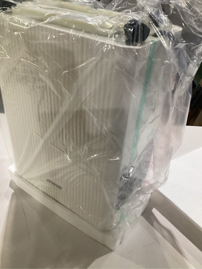 Condition photo showing New/Like New for 2500 sq.ft dehumidifier for basement with drain hose, semkap 32 pints dehumidifiers for home, large room, bathroom, bedroom, low noise with smart compressor, intelligent humidity control, 24hr timer white