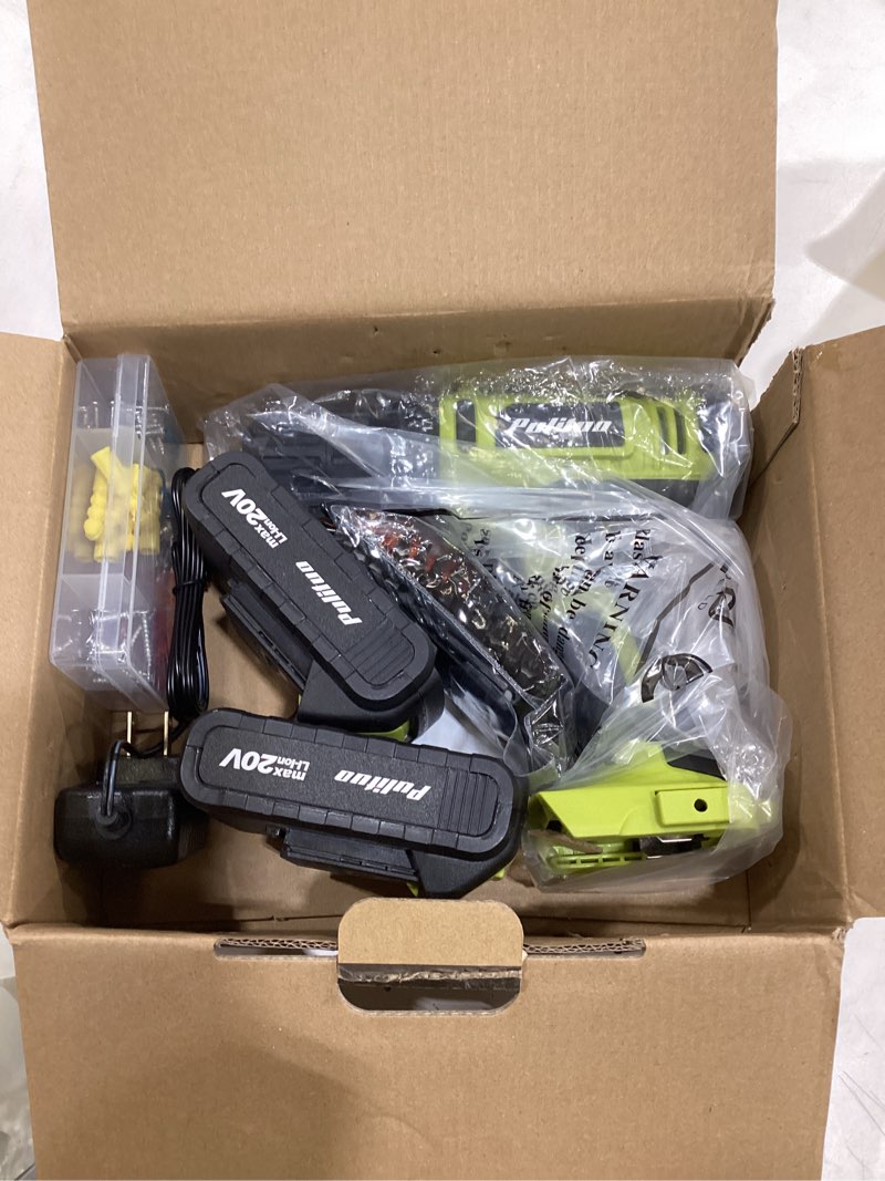 Condition photo showing Good Condition for PULITUO'S 20V Cordless Drill/Driver, Electric Screwdriver - 2 Batteries, 30Nm, 21+1 Torque, 2 Speed, Keyless 3/8" Chase Drill with LED Light, Kit for Home (Green) 20V Drill (green)- double