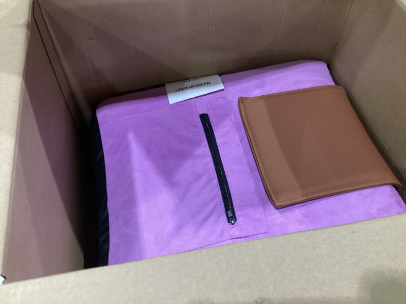 Condition photo showing As Is for Adjustable Japanese Floor Chair with Back Support for Adults | Premium Meditation Chair for Seating, Yoga & Gaming -Folding Backjack Floor Chair with 6 Recline Positions, Thick Padding & Vegan Leather Lavender Brown Square