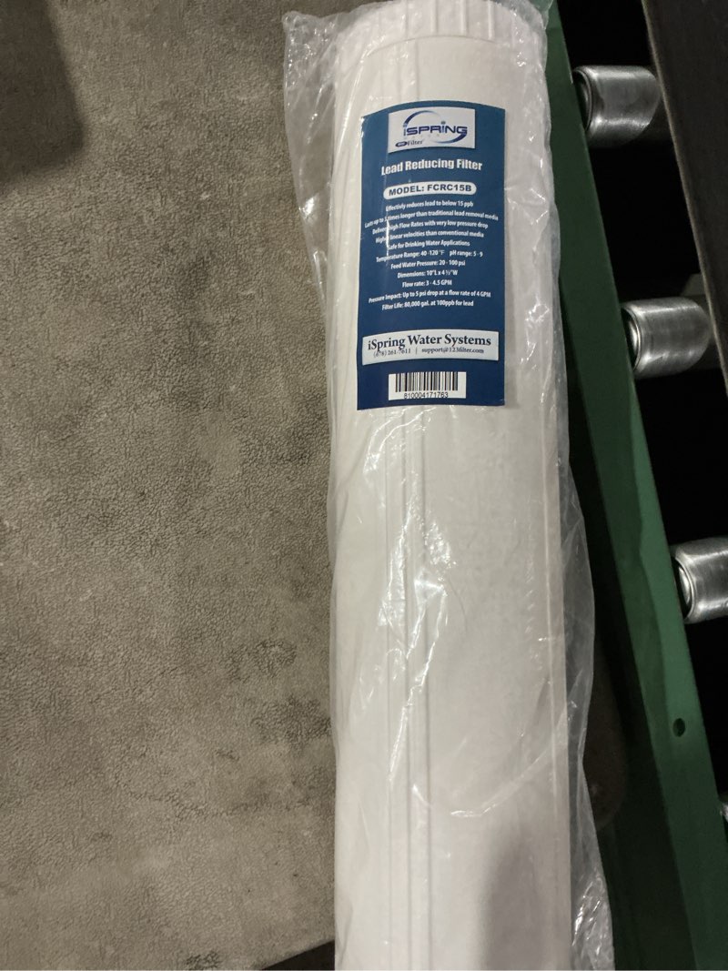 Condition photo showing Good Condition for iSpring FCRC15B Lead Reducing Replacement Water Filter, Ultra High Capacity, 10"x4.5", Fits Whole House Water Filtration System WGB21B-PB