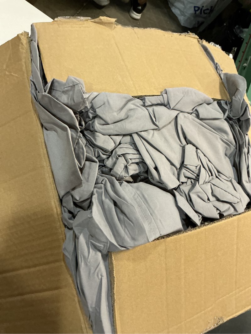 Condition photo showing As Is for bedsure king size comforter set grey - bed in a bag bedding set 7 pieces, gentlesoft™ pintuck bed set gift for family, all season down alternative comforter with sheets, pillowcases & shams king 01 - grey