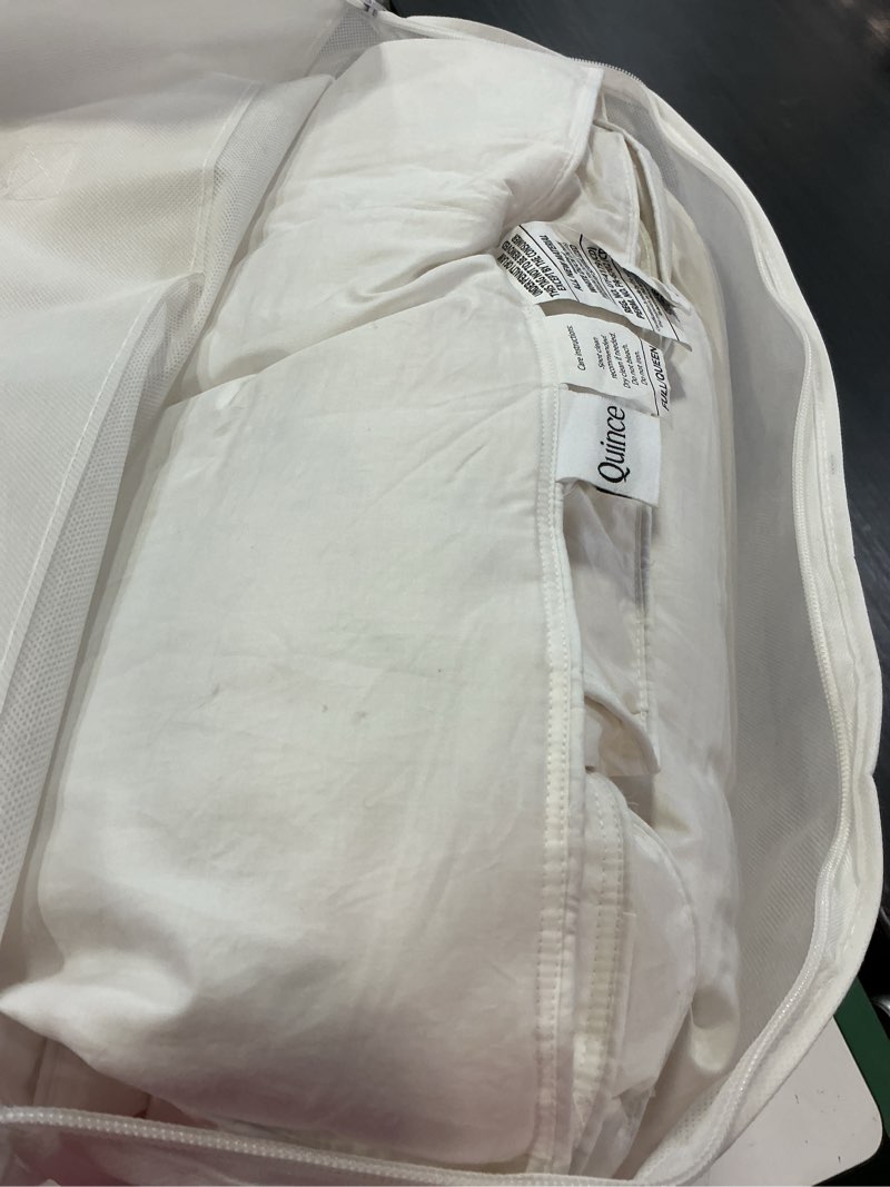 Condition photo showing Good Condition for quince premium white duck down comforter all season full queen new