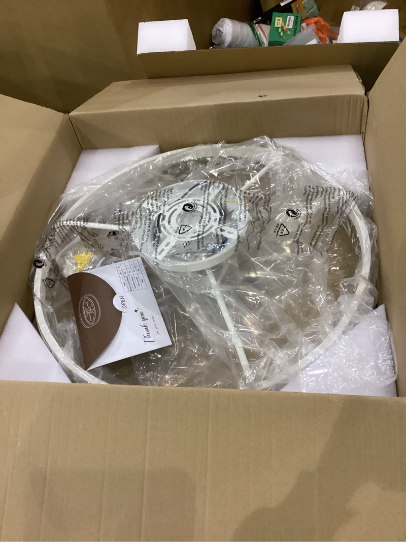 Condition photo showing New/Like New for Ceiling Fans with Lights and Remote, 20" Modern Low Profile Ceiling Fan, Stepless Color Temperature Change and 6 Wind Speeds, Flush Mount Ceiling Fans for Bedroom, Kids Room and Kitchen Black 20 inch