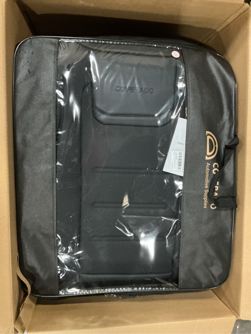 Condition photo showing New/Like New for Coverado Car Seat Covers Full Set, Seat Covers for Cars, Car Seat Protector Waterproof, Leather Car Seat Cushion, Universal Interior Covers Seat Protectors for Most Cars Black Black FullSet