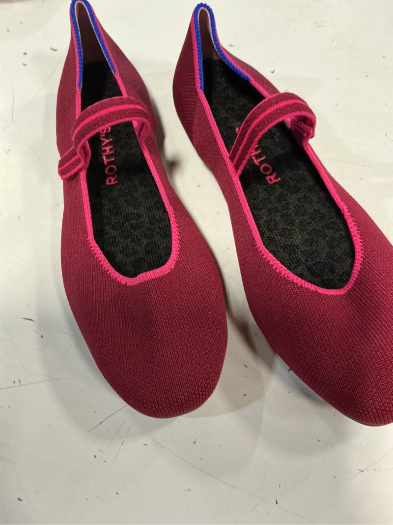 Condition photo showing Good Condition for rothy's the square mary jane plum purple flats women's size 7 
