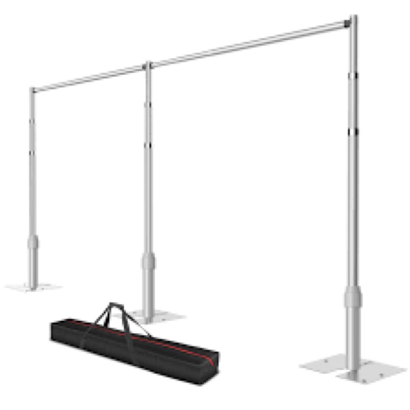 Qoolfoto Pipe and Drape Backdrop Stand, 20x10ft Heavy Duty Adjustable Background Frame with Metal Ba