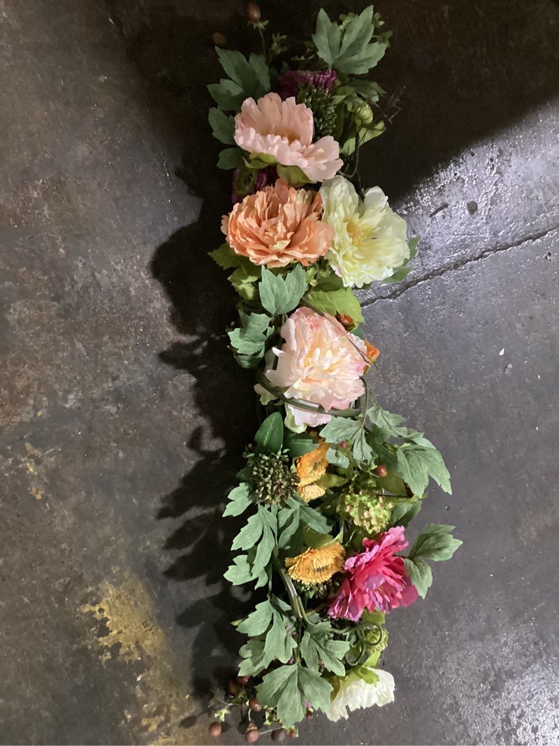 Condition photo showing Good Condition for nearly natural 4665 mixed mini peony centerpiece silk flower arrangement,10"d x 34"w x 6.5"h mixed 10"d x 34"w x 6.5"h