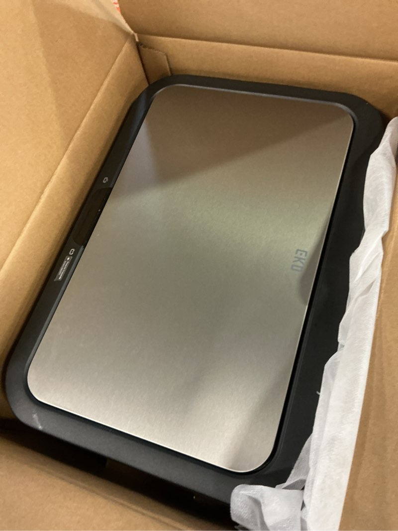 Condition photo showing Good Condition for EKO Nova Sensor Trash Can, 21 Gallon/80 Liter Stainless Steel Rectangular Touchless Motion Sensor Trash Can, Matte Metallic Deluxe 80L