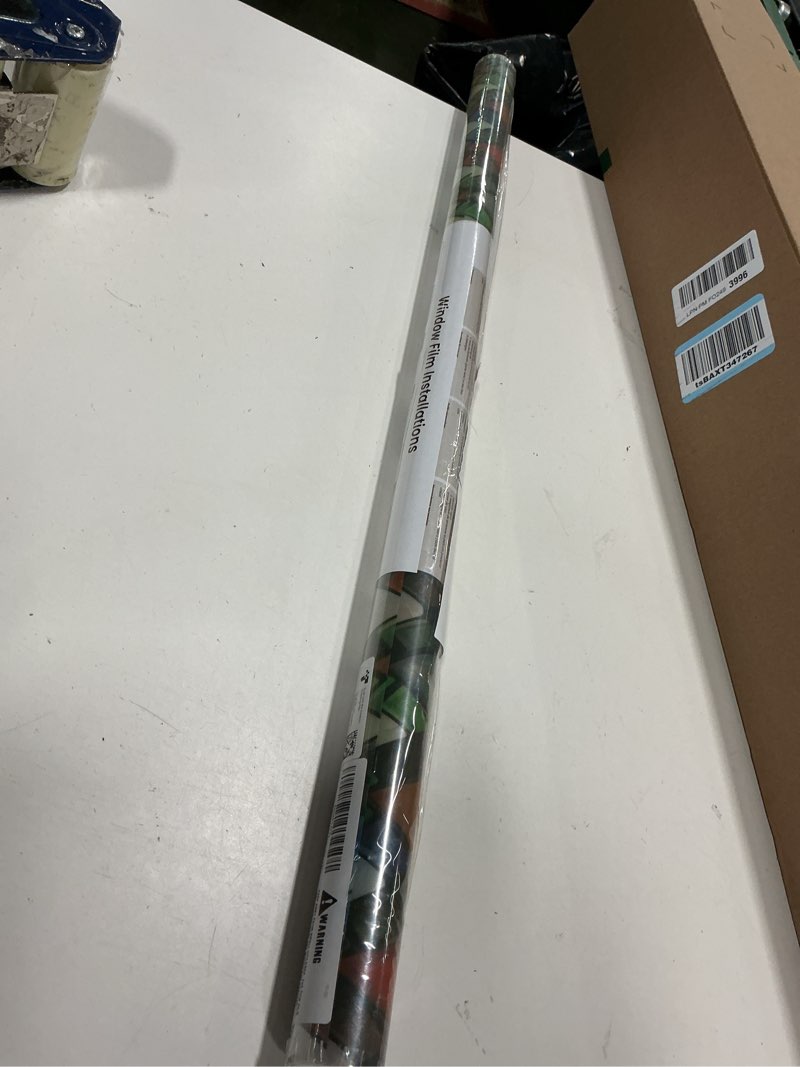 Condition photo showing New/Like New for Window Privacy Film, Stained Glass Decorative Static Cling, Removable Laser Sun Blocking Vinyl Covering,Window Film for Home Kitchen Living Room, Rainbow Crystal Shards, 29.5 x 78.7in Rainbow Crystal Shards 29.5 x 78.7 in