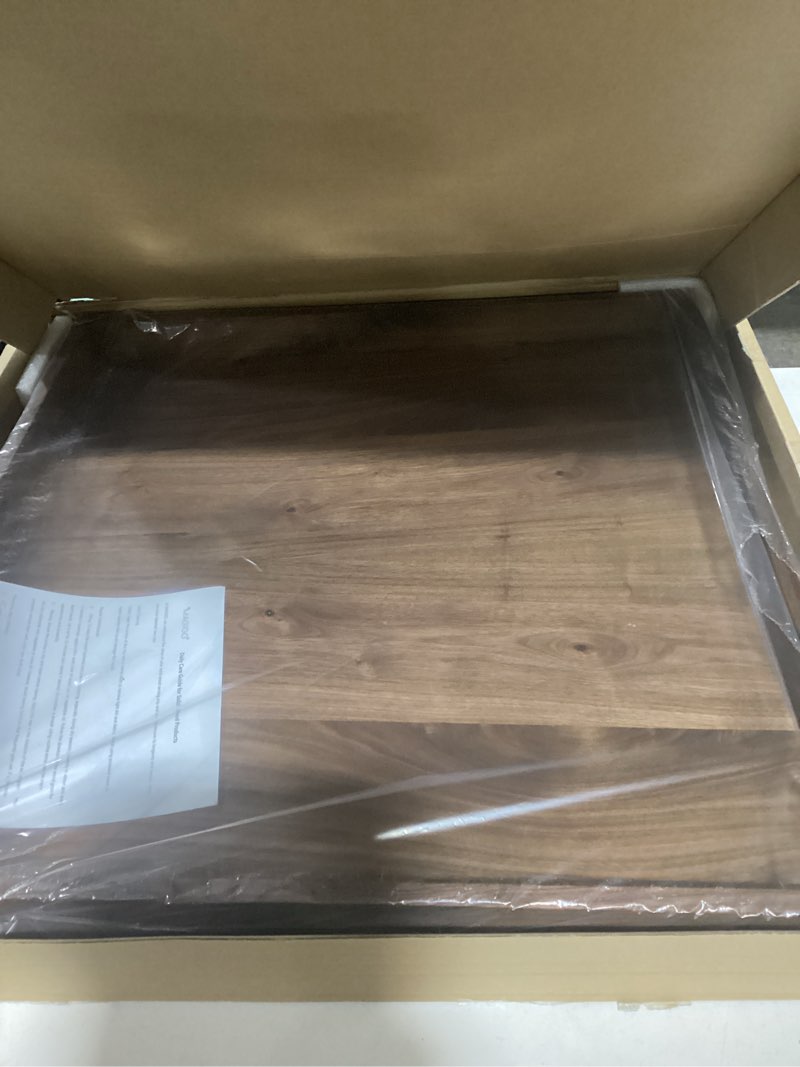 Condition photo showing Good Condition for 28 x 28 Inches Extra Large Square Black Walnut Wood Ottoman Tray with Handles, Serve Tea, Coffee Classic Wooden Decorative Serving Tray 28" x 28" x 2.5"