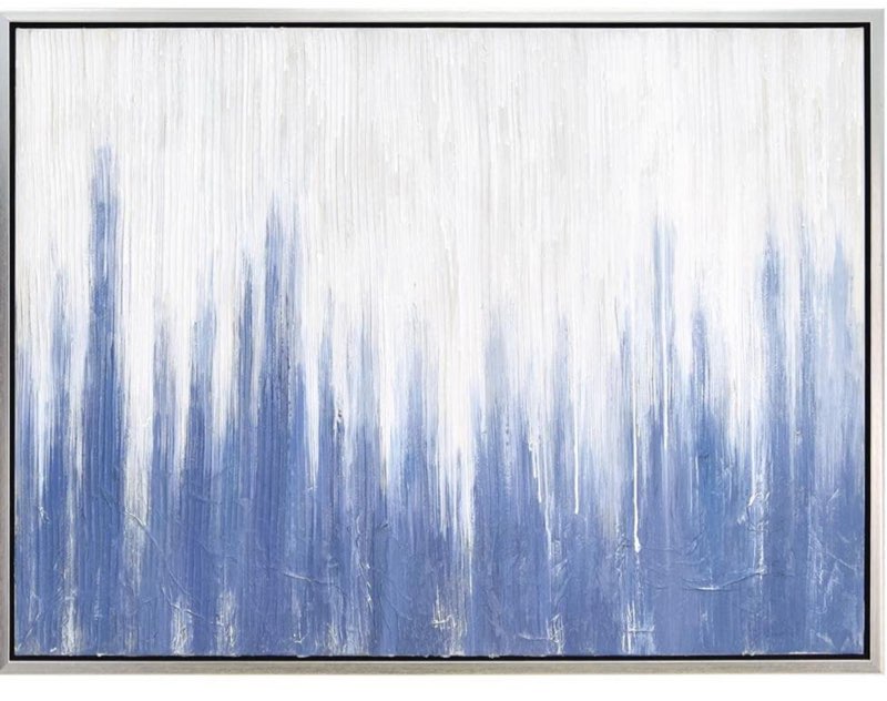 Empire Art Direct Abstract Wall Art Textured Hand Painted Canvas by Martin Edwards, Champagne Frame, 40" x 30", Rainy Winter