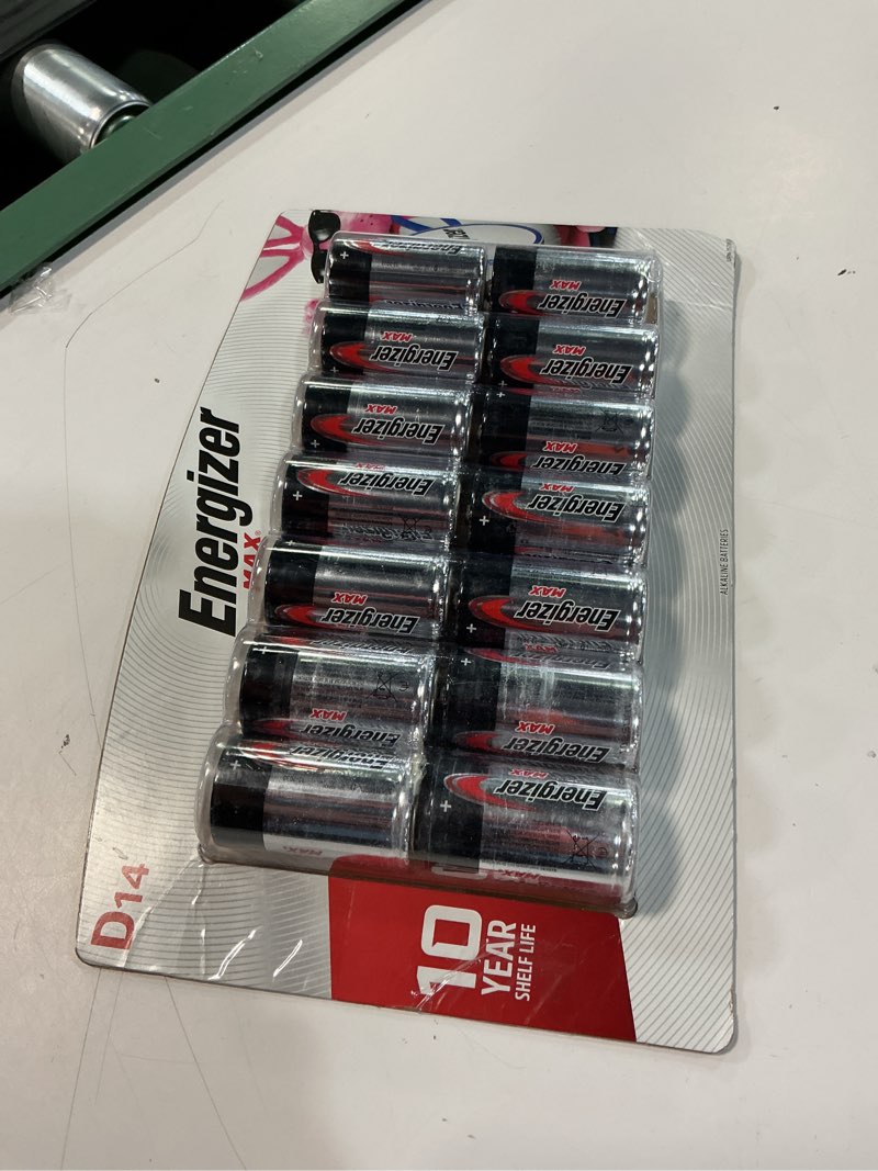 Condition photo showing New/Like New for energizer max d batteries, 14 pk.