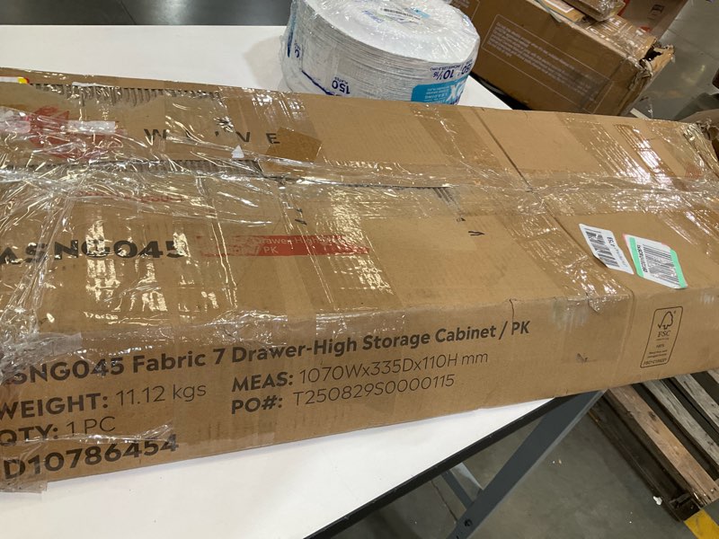 fabric 7 drawer high storage cabinet