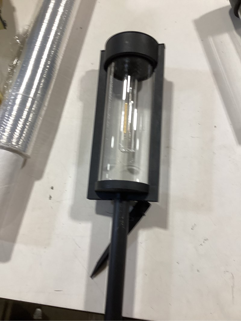 Condition photo showing As Is for kichler barras 23.25-in black transitional outdoor light post lantern similar item
