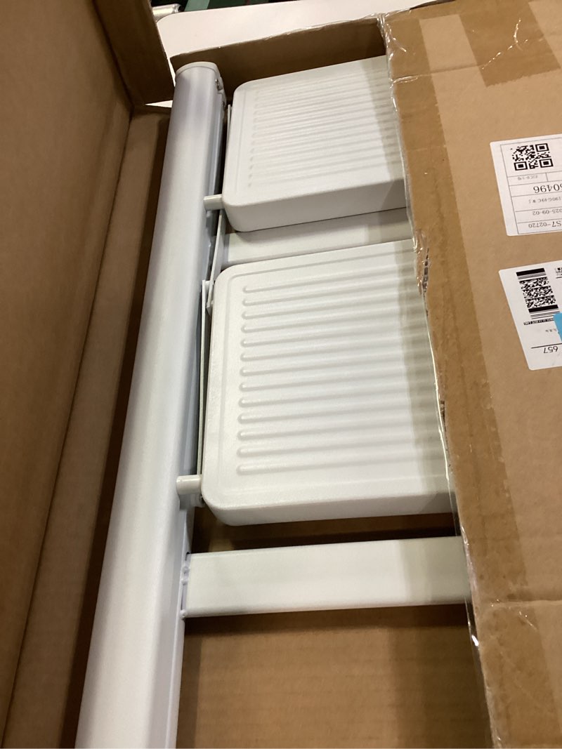 Condition photo showing Good Condition for WOA WOA 2 Step Ladder, Folding Step Stool with Broad Pedals, Compact Stepping Stool, Sturdy Steel Ladders for Home with Anti-Slip Feet, Supports up to 330 lbs - White White 2 Step