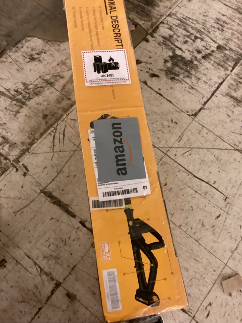 Condition photo showing New/Like New for 22v cordless string trimmers - 90° pivot head - weed wacker with 2000mah battery and 12'' cutting width - power tools for lawn edging, hedge trimming, black, gj65061-x50027
