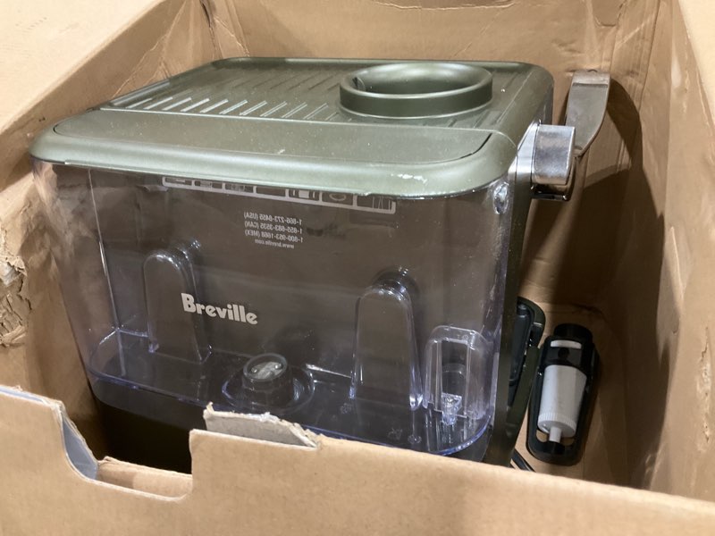 Condition photo showing As Is for Breville Barista Touch Impress Espresso Machine BES881OLT, Olive Tapenade