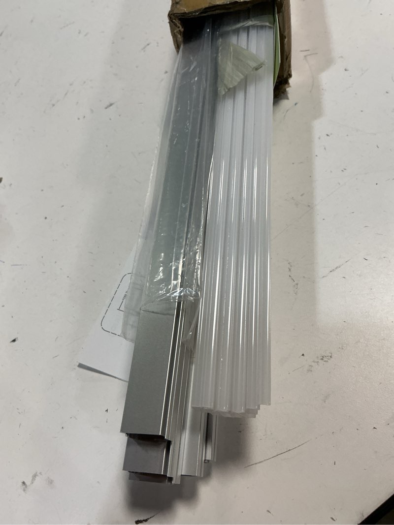 Condition photo showing Good Condition for hunhun 10-Pack 3.3ft/1Meter U Shape LED Aluminum Channel System with Milky Cover, End Caps and Mounting Clips, Aluminum Profile for LED Strip Light Installations, Very Easy Installation