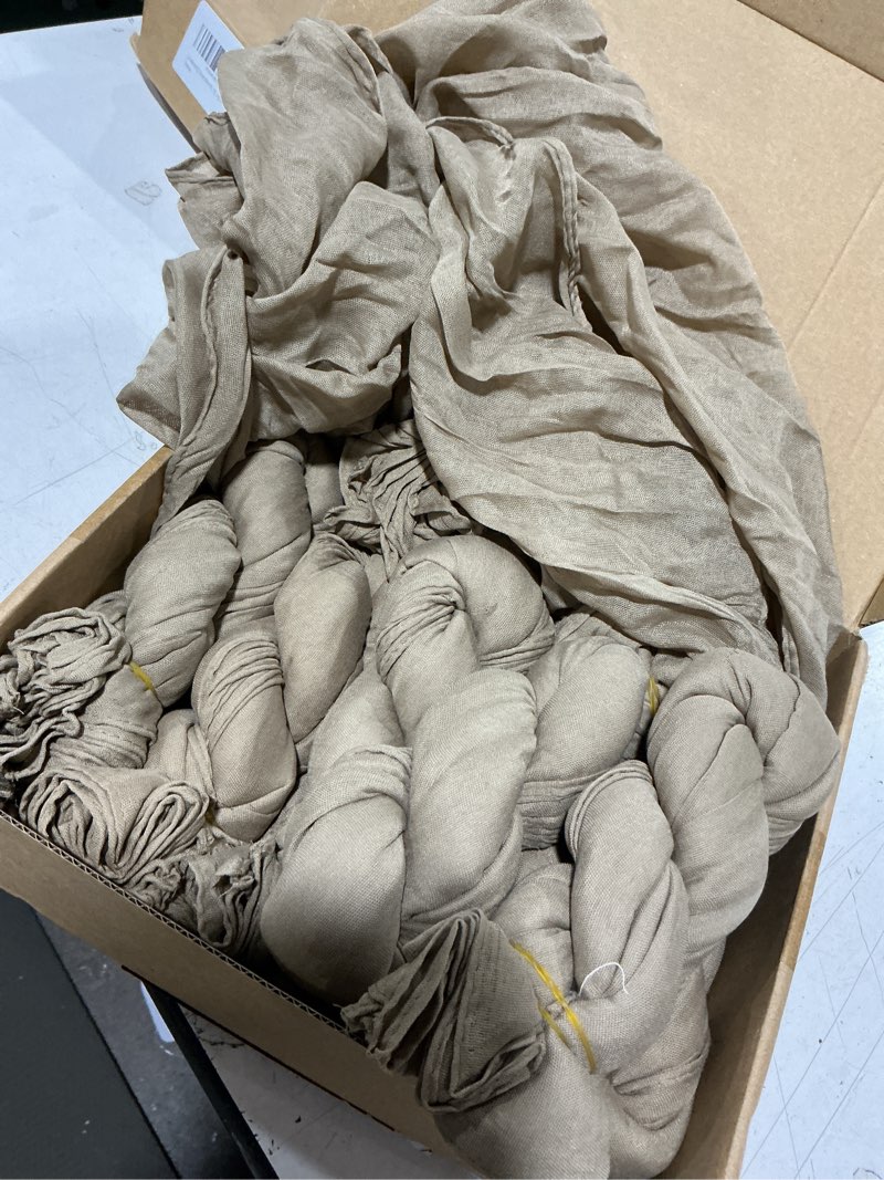 Condition photo showing As Is for 50 pack cheesecloth napkins 20"x20" nude boho gauze cheese cloth napkins bulk rustic dinner table decor for wedding bridal baby shower party nude 50