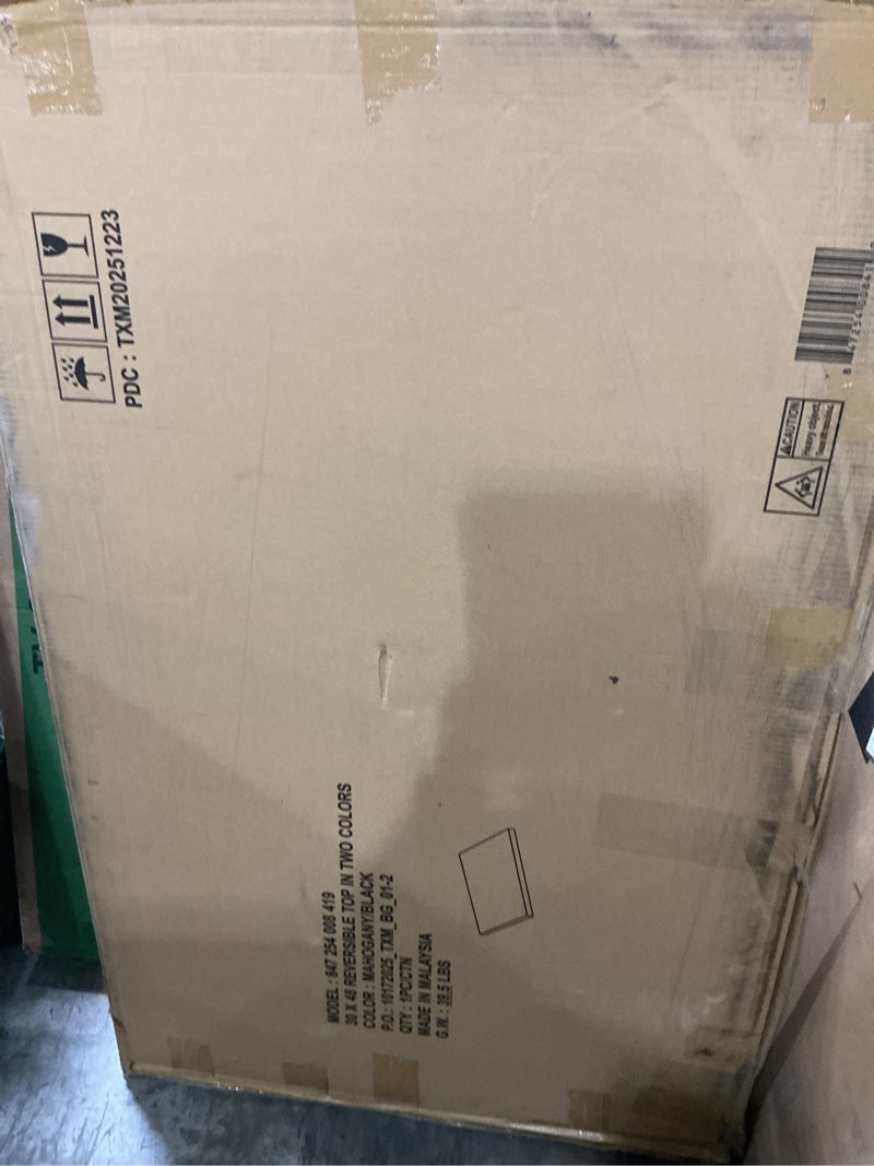 Condition photo showing New/Like New for flash furniture glenbrook 30'' x 48'' rectangular table top with black or mahogany reversible laminate top