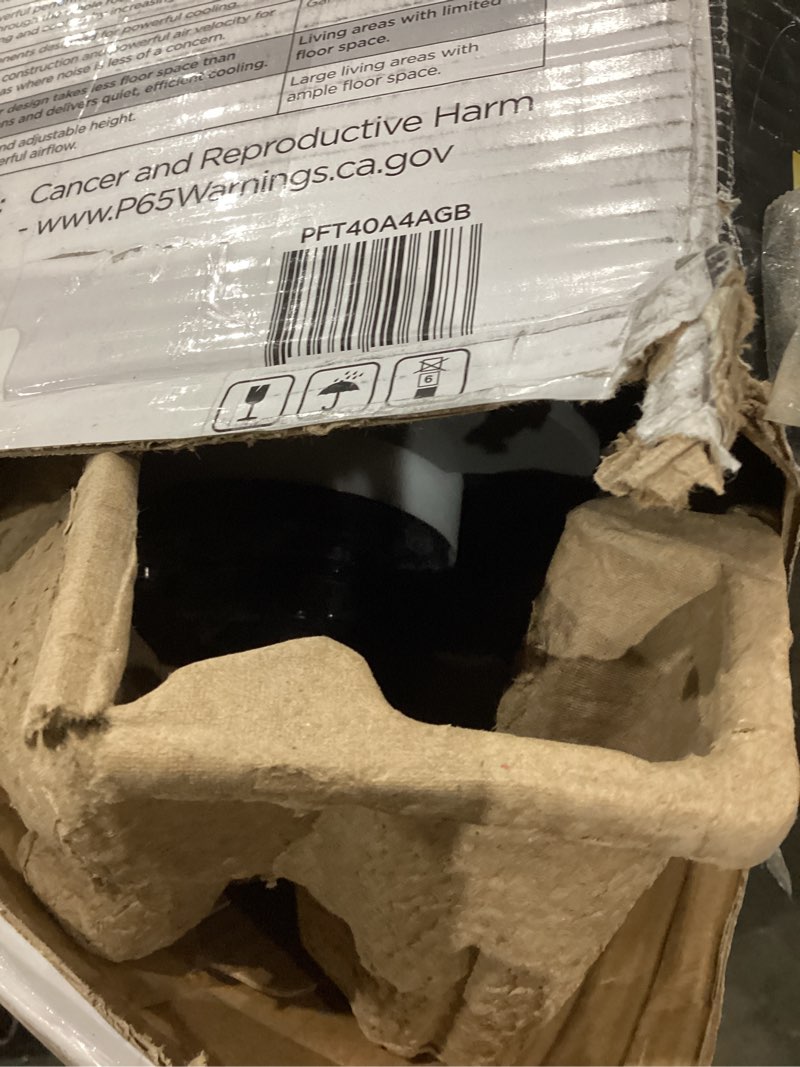 Condition photo showing As Is for PELONIS 40''Oscillating Tower Fan | Remote Control | Quiet Stand Up | 3 Speed Settings | 3 Modes |15-Hour Timer | LED Display | for Bedroom Home Office Use| Black Black Standard