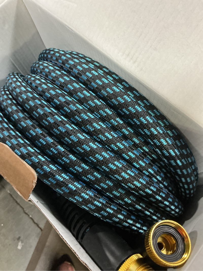Condition photo showing Good Condition for garden hose 50ft, non-expanding water hose ultra lightweight, kink-free flexible hose with 10-pattern nozzle, durable & abrasion resistant outdoor hose for yard, lawn, marine, rv, and car wash (50 ft)