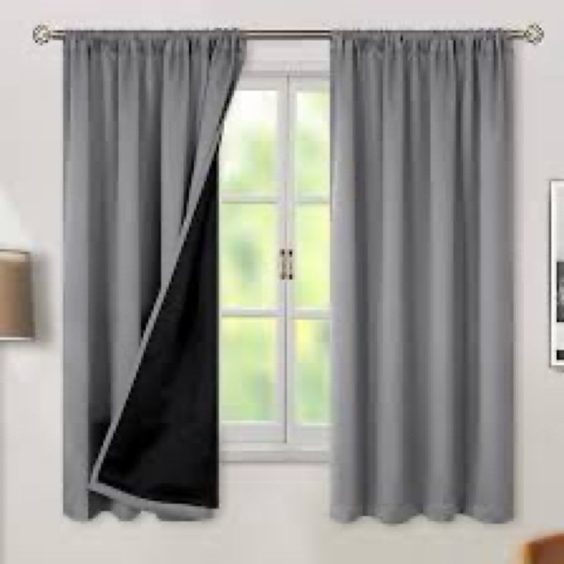 BGment 100% Blackout Curtains for Bedroom 63 Inch Length 2 Panels, Thermal Insulated Room Darkening 
