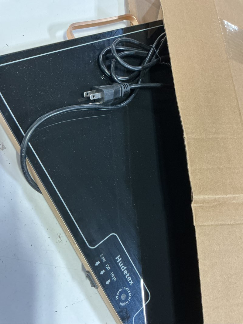 Condition photo showing Good Condition for Warming Trays for Buffets Party (XXL 32"x18"),Warming Mat for Food with Thermostat & Full Surface Warming, Temperature Adjustable?Chafing Dishes with Gold Handles,All Year Use?Black Black Extra Large-32"x18"