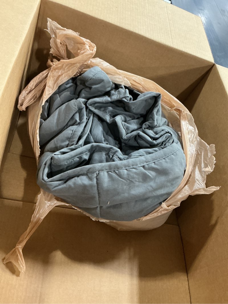 Condition photo showing As Is for weighted blanket for adults - cooling heavy blanket for 110-130lbs with premium glass beads - soft thick big blankets for all-season sleeping comfort breathable (60" x 80" 15lbs) 15lbs 60” x 80“