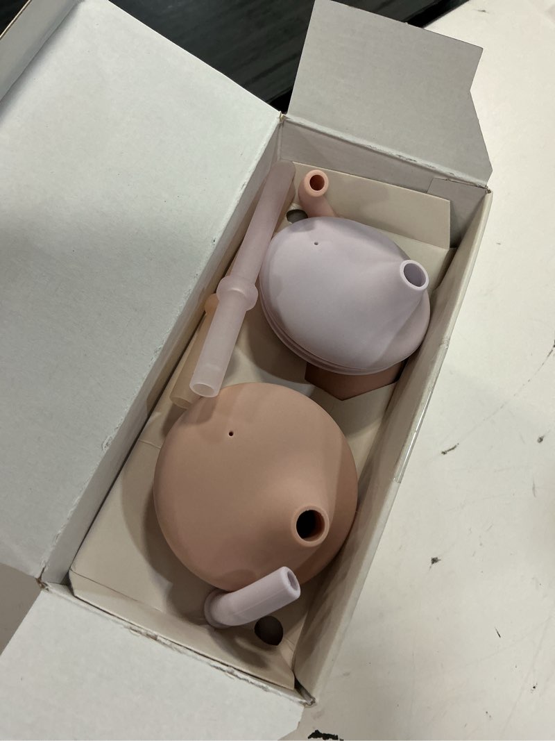 Condition photo showing Good Condition for moonkie silicone baby sippy cups | 3 stages training cup straw cup for infants toddlers and kid | 4 oz 2pack blush + mauve
