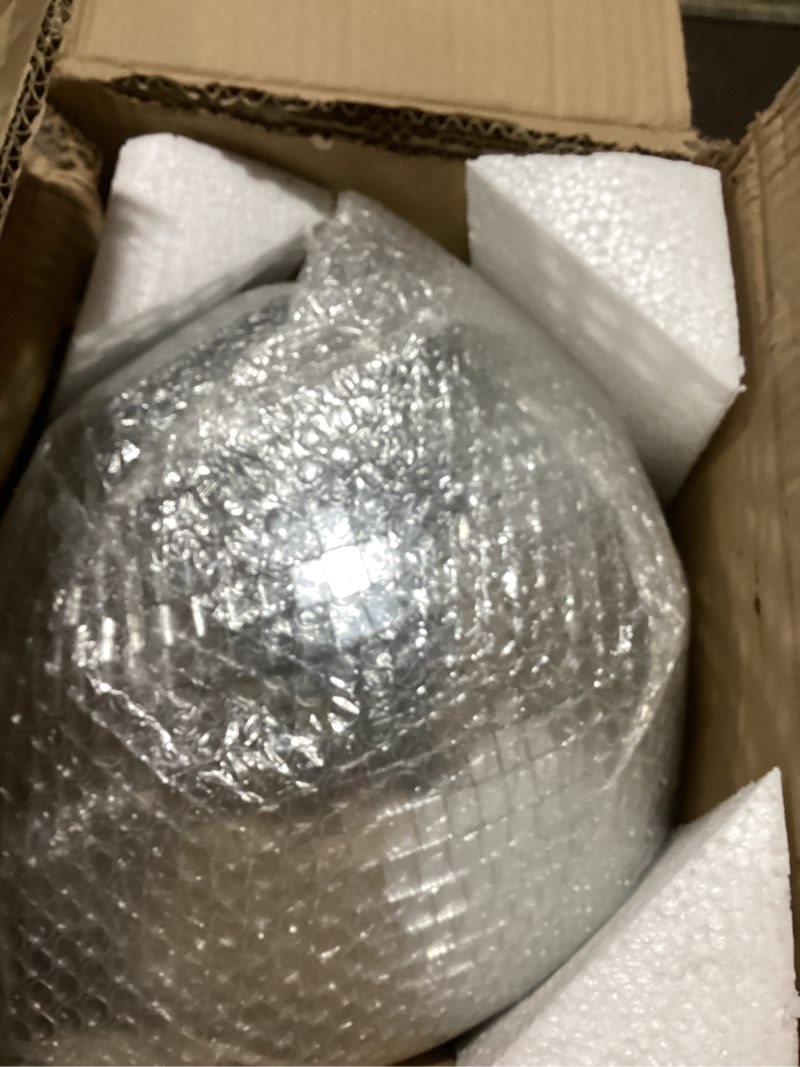Condition photo showing New/Like New for Mirror Disco Ball Sumono 12 Inch Mirror Ball Lightning Ball with Hanging Ring for DJ Club Stage Bar Party, Wedding Holiday Decoration