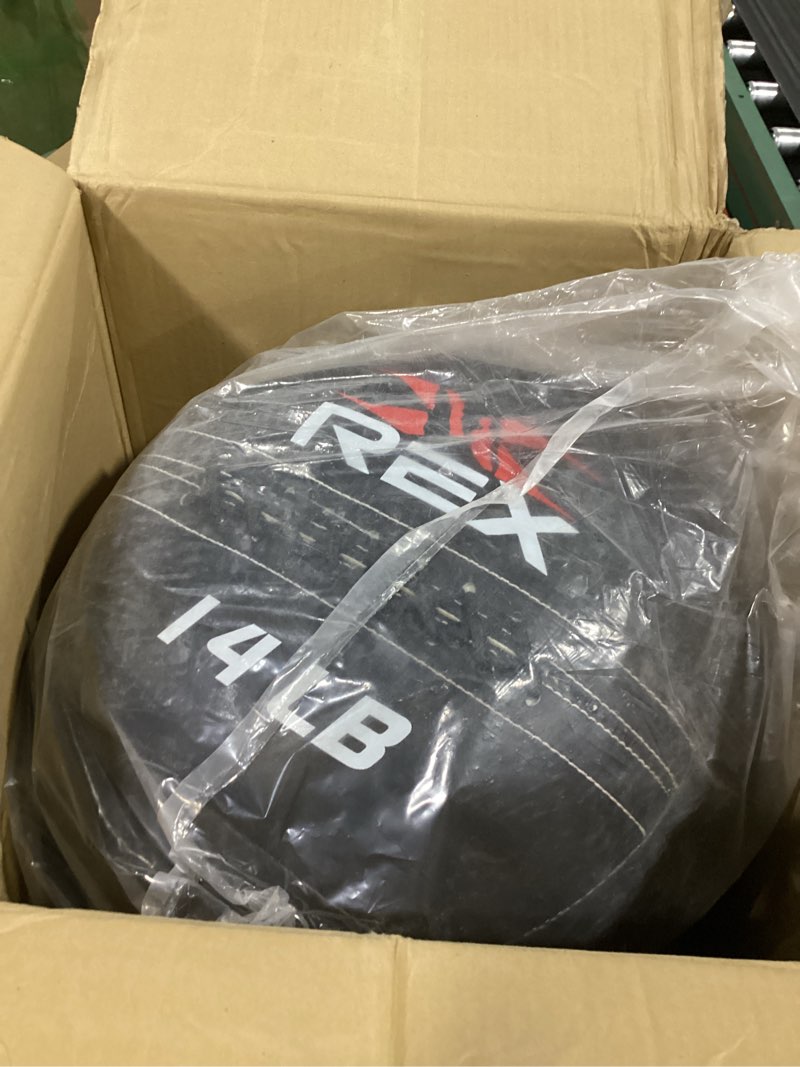 Condition photo showing Good Condition for (all black 14lb)rex sports medicine ball great for strength training and cardio workouts med balls, slam medicine ball, heavy workout ball 4 lb black/ white