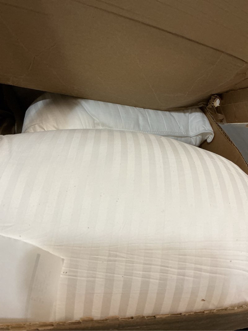 Condition photo showing As Is for Beckham Hotel Collection Bed Pillows King Size Set of 2 - Down Alternative Pillow for Back, Stomach or Side Sleepers King White
