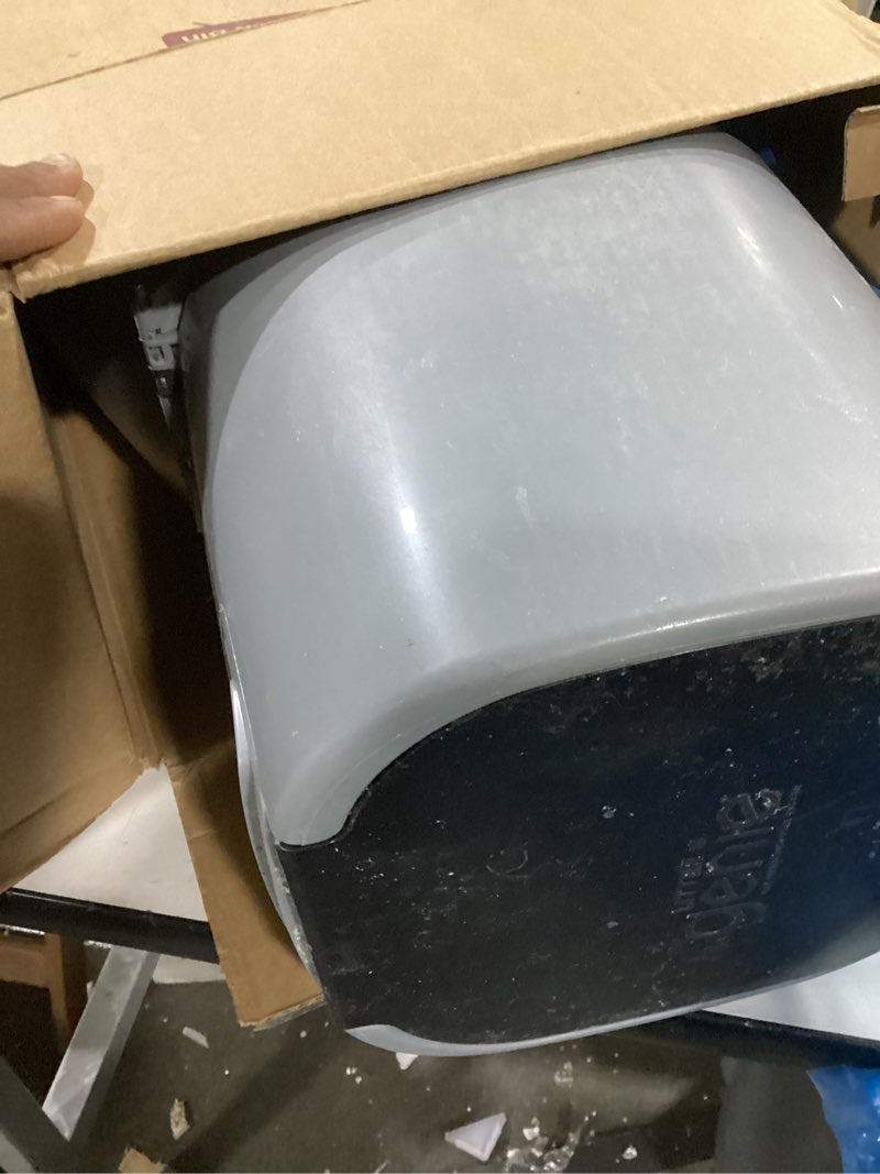Condition photo showing As Is for litter genie standard pail (silver) | cat litter box waste disposal system for odor control | includes 1 square refill bag litter genie pail - silver