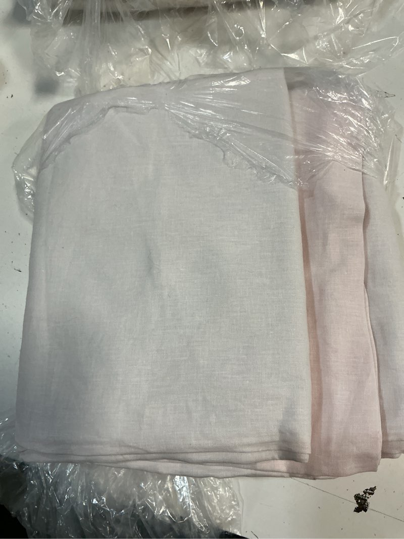 Condition photo showing Good Condition for quince european linen room darkening curtain, 48x84, vintage blush single panel 