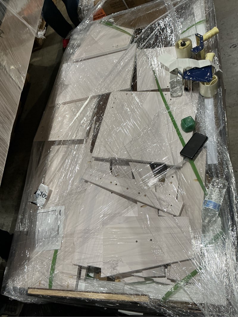 Condition photo showing As Is for breakfast nook dining table set – booth-style breakfast nook with l bench, white brown wooden dining room table set with chairs & banquette seating for compact homes