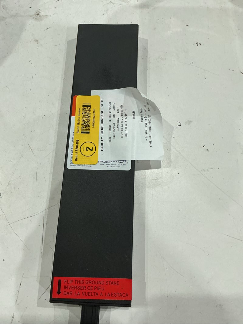Condition photo showing As Is for harbor breeze square downlight 10-lumen black solar led outdoor path light (3500 k)