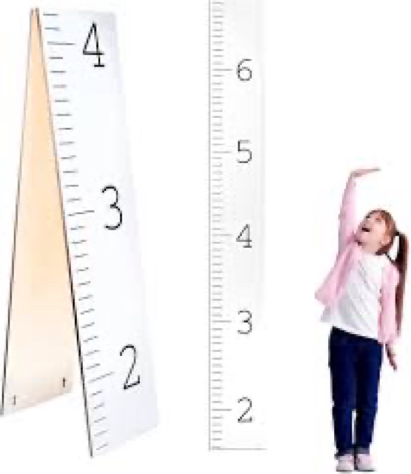 Morxy Wooden Growth Chart for Wall - 6.33 Feet Kids Height Ruler - Two Fold Height Measuring Board f