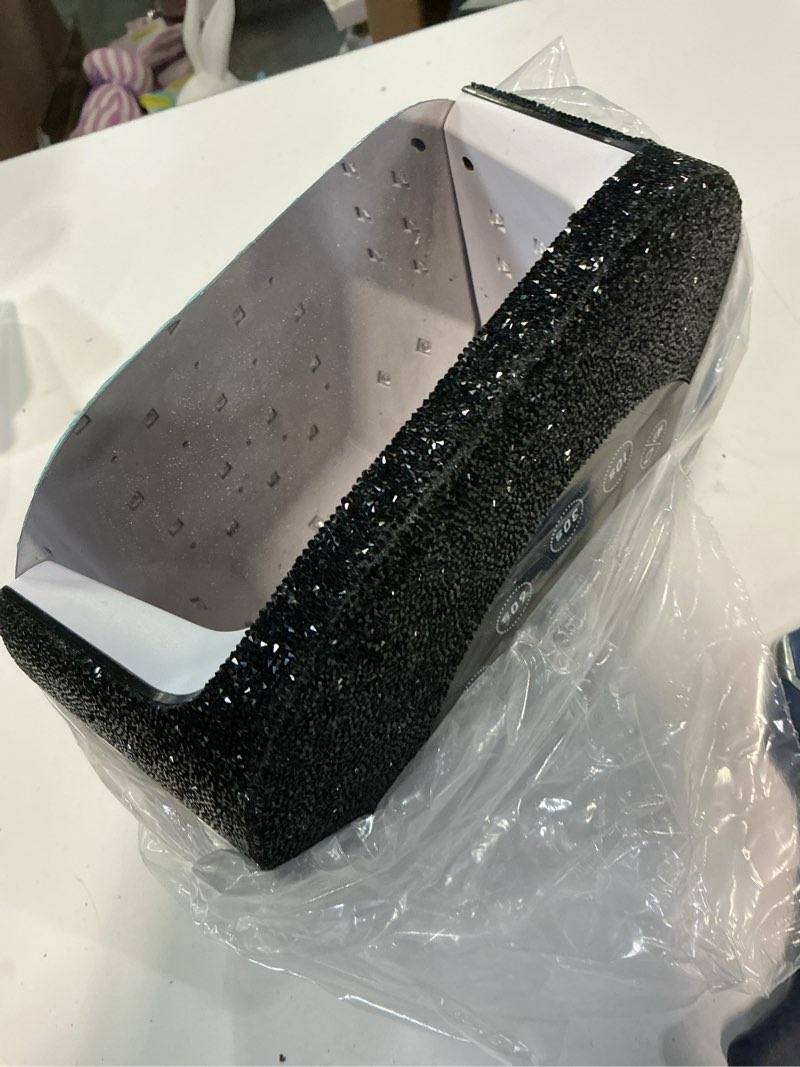 Condition photo showing As Is for lavinda 54w uv nail lamp, uv light for gel nails, cordless rechargeable uv led nail lamp nail light with 4 timer and lcd display, professional fast curing lamp nail dryer with black rhinestone black diamond