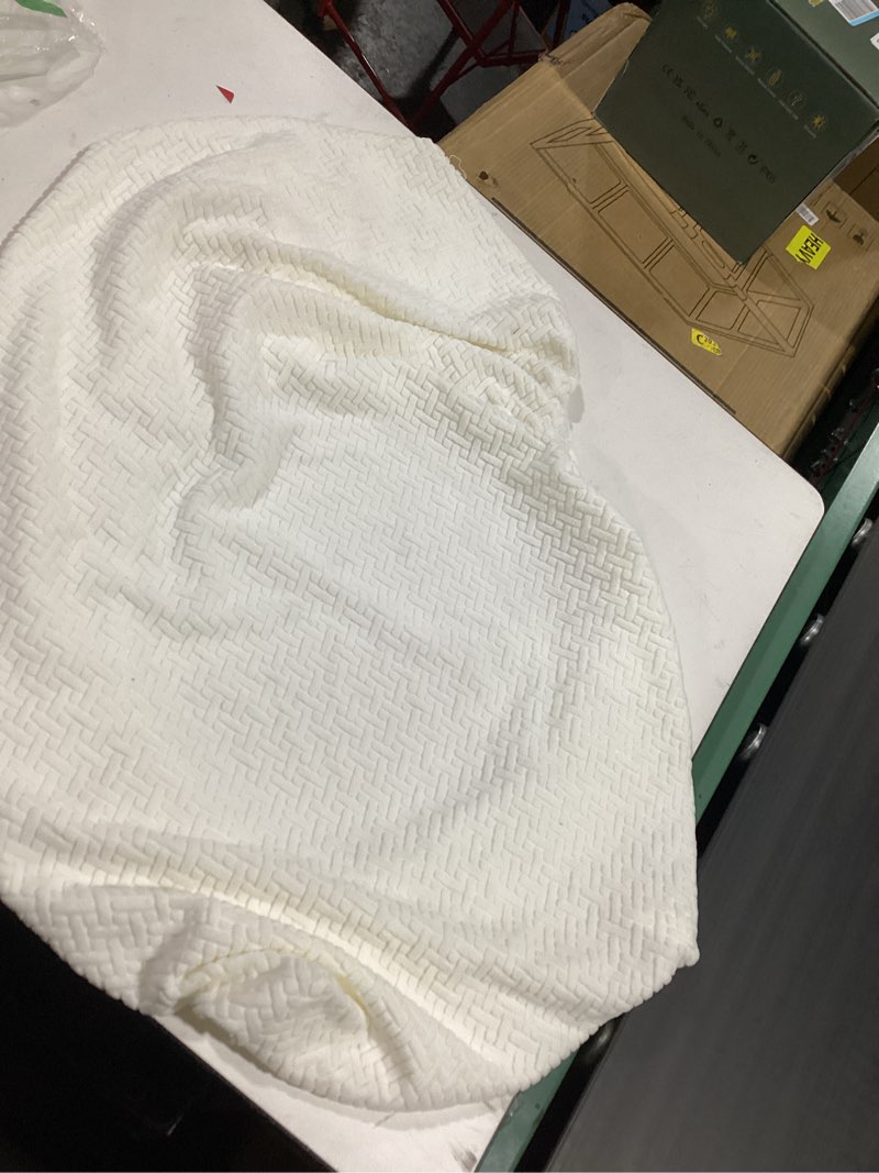 Condition photo showing As Is for 2-pack waterproof crib mattress protector cover fitted - quiet baby crib mattress pad sheets, 52" x 28" soft quilted cotton baby sheet, machine washable, easy fit, durable (soft white/mavy) soft white/mavy 2-pack, 52x28