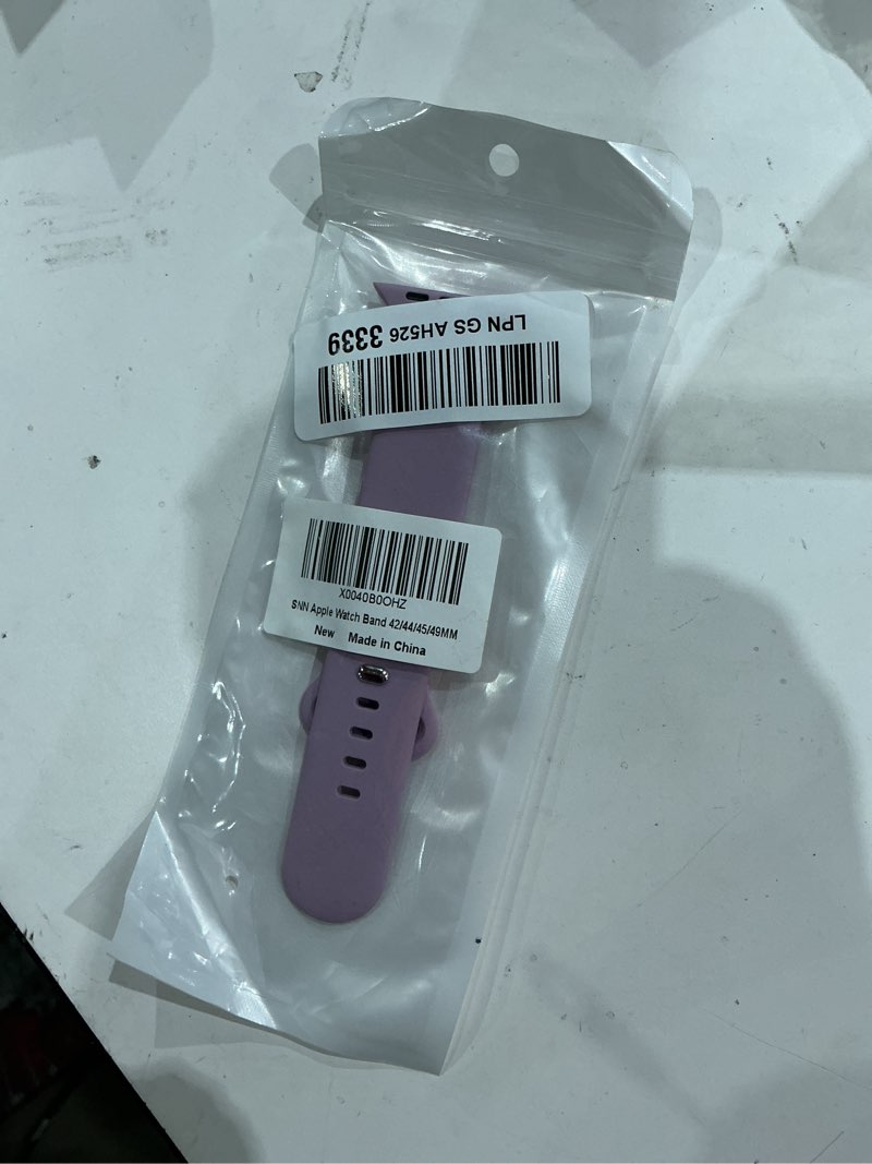 Condition photo showing Good Condition for sport silicone band compatible with apple watch bands 40mm 38mm 41mm 44mm 45mm 42mm 49mm women men,soft wristband waterproof replacement sport strap for iwatch bands series 9 8 7 6 5 4 3 2 1 se ultra light purple 44mm/45mm/46mm/49mm/42mm(series 3 2 1)