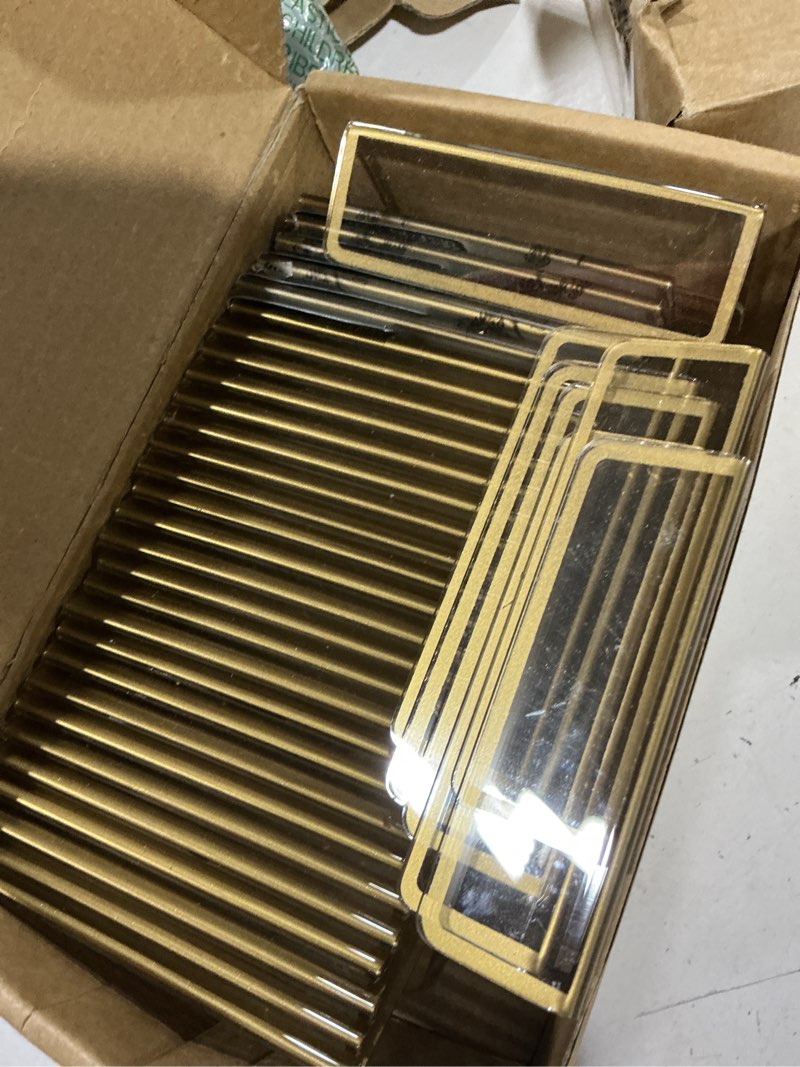 Condition photo showing Good Condition for 4 pack acrylic sign holder 4 x 6 inch gold | clear acrylic frames display stand double sided table menu holders display gold picture frames, for wedding restaurant photo 4x6 inch