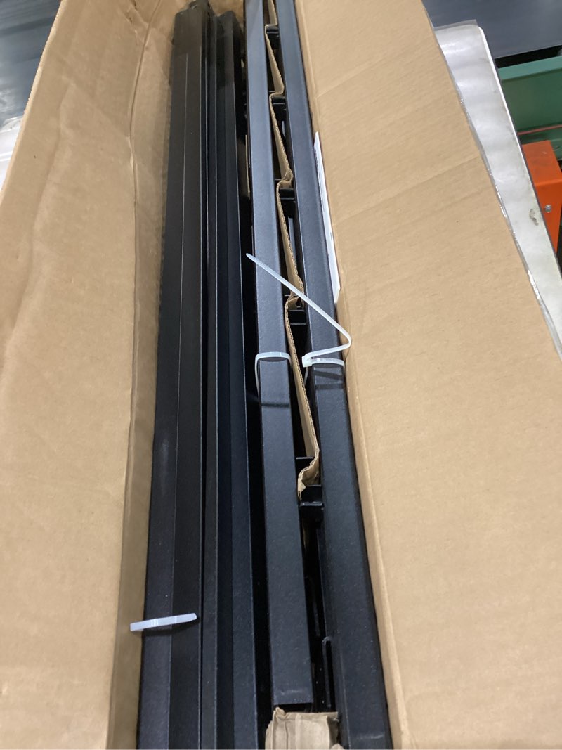 Condition photo showing As Is for *may be missing peoces* amazon basics metal bed frame, non-foldable platform bed, easy assembly, twin, 39w x 75l x 14h in, black twin 14 inch ( non - foldable)