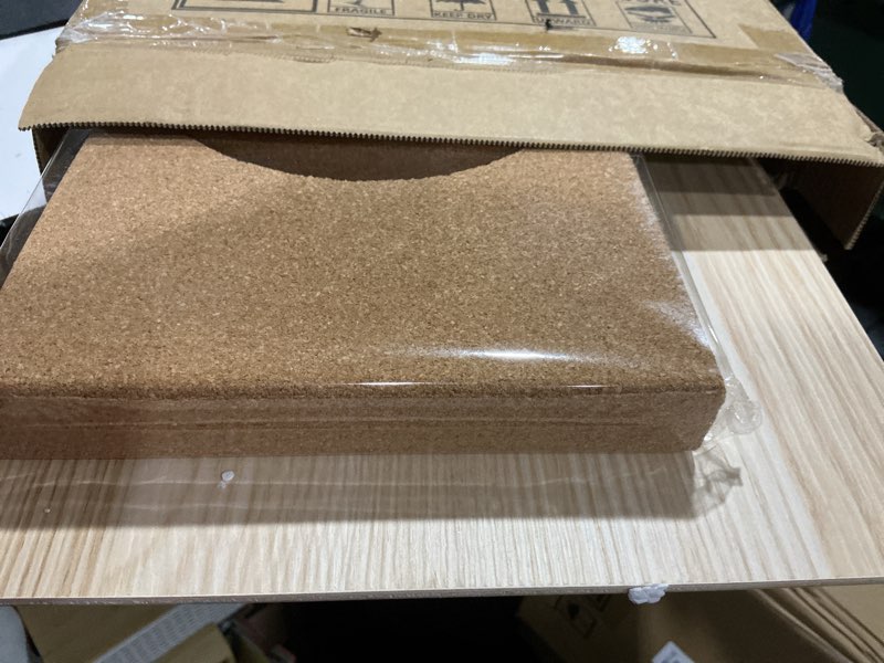 aothia large dual monitor stand riser, solid wood desk shelf with eco cork legs for laptop computer/