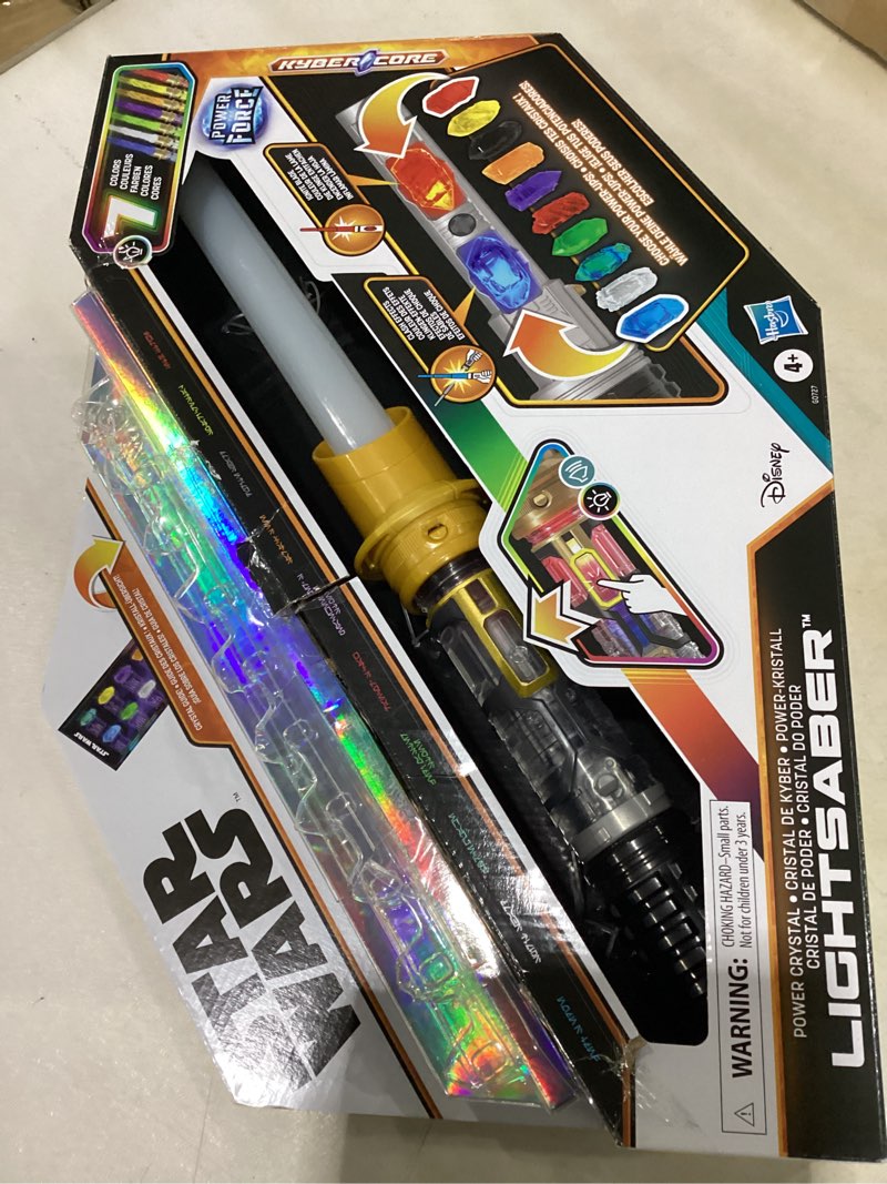 Condition photo showing Good Condition for star wars power crystal lightsaber, 7 colors & 10 crystals, 50+ color-changing combinations, lights & sounds, toys for boys & girls, kids, ages 4+