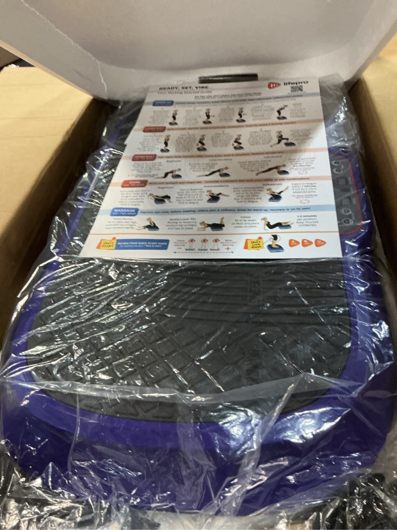 Condition photo showing Good Condition for lifepro waver vibration plate exercise machine – high-intensity vibration plate for lymphatic drainage – full-body workout vibrating platform with loop bands – fitness equipment for strength & toning purple